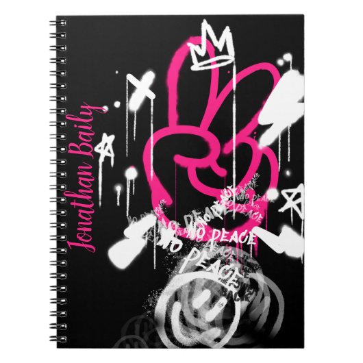 Straatverf Graffiti geen vrede Notitieboek (Voorkant)