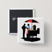 Straatverkoper Vierkante Button 5,1 Cm (Voorkant /achterkant)