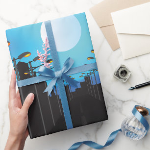 Straatverlichting en moon cadeaupapier