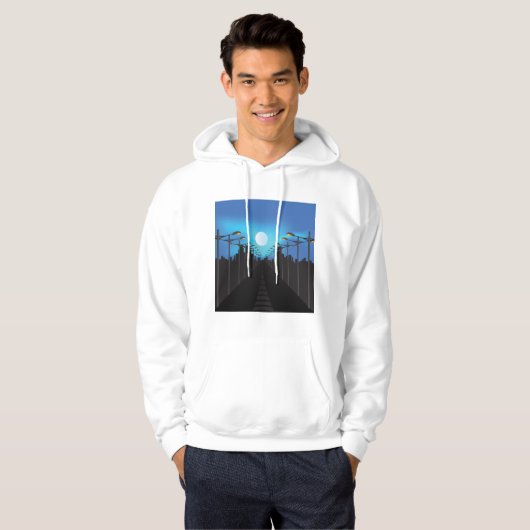 Straatverlichting en moon hoodie (Voorkant volledig)