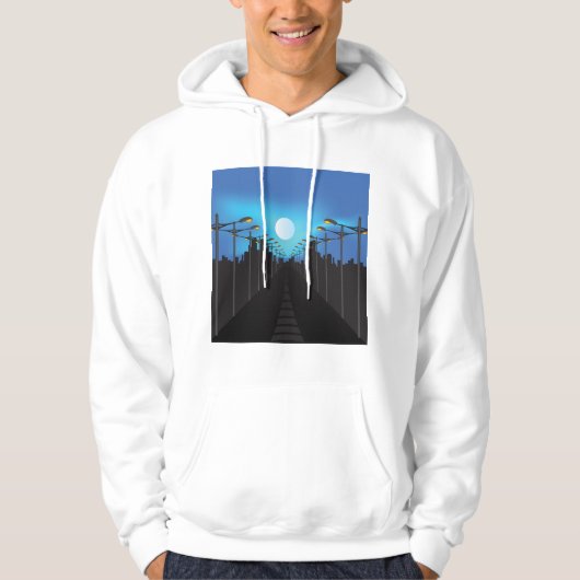 Straatverlichting en moon hoodie (Voorkant)
