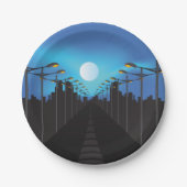 Straatverlichting en moon papieren bordje (Voorkant)