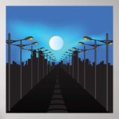 Straatverlichting en moon poster (Voorkant)