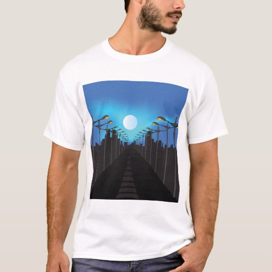 Straatverlichting en moon t-shirt (Voorkant)