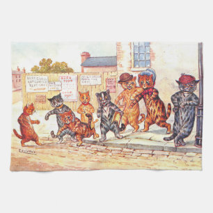 Straatvesten van Louis Wain Tea Towel Theedoek