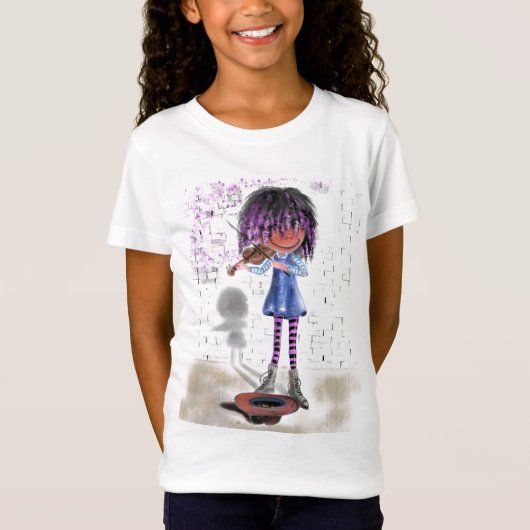 Straatvioliste meisje T-shirt (Voorkant)