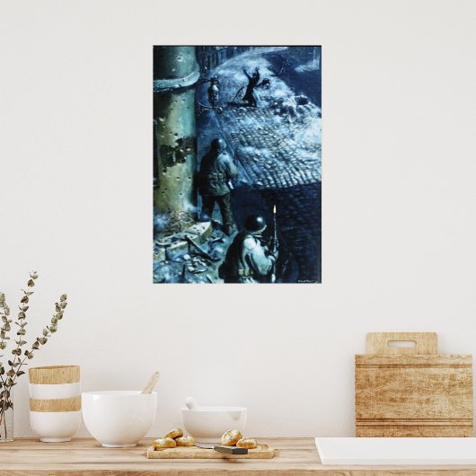 Straatvuurgevecht Poster (Keuken)