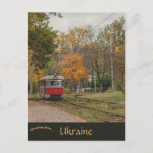 Straatwagen in Kiev Oekraine Briefkaart