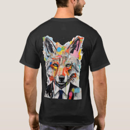 Straatwolf met speelse cartoon wolf portret t-shirt
