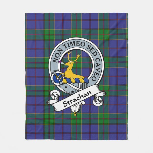 Strachan Clan Badge Tartan Pset Fleece Deken (Voorkant)