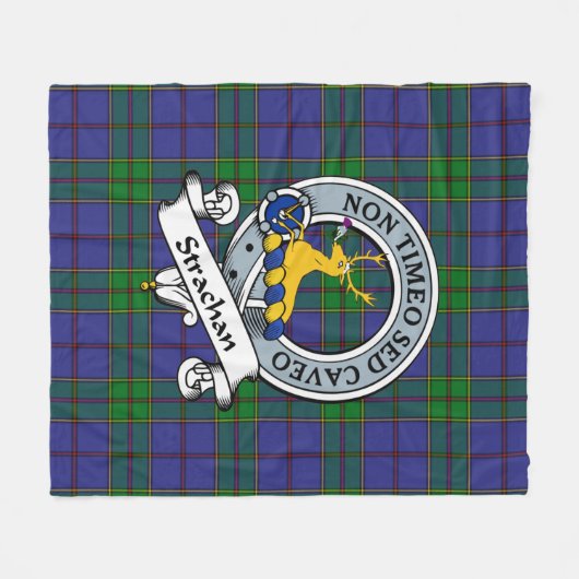 Strachan Clan Badge Tartan Pset Fleece Deken (Voorkant (Horizontaal))