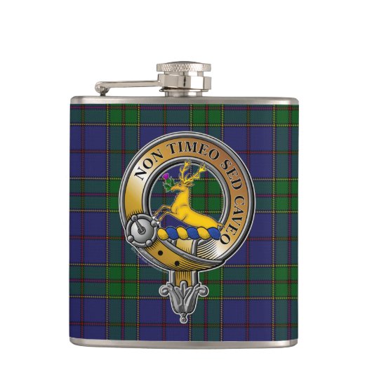 Strachan Tartan & Badge Heupfles (Voorkant)