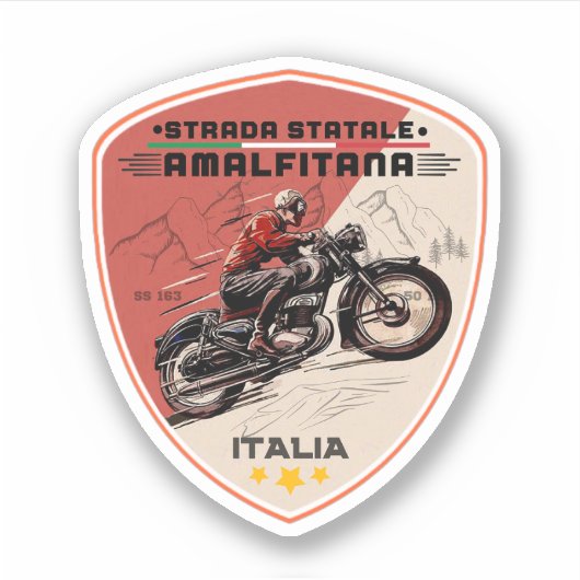 Strada statale 163 Amalfitana italiaanse apls Sticker (Voorkant)