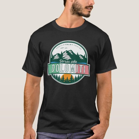 Strada statale 48 delle Dolomiti Italiaanse apls T-shirt (Voorkant)