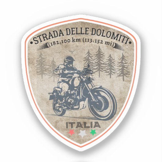 Strada statale 48 delle Dolomiti Sticker (Voorkant)