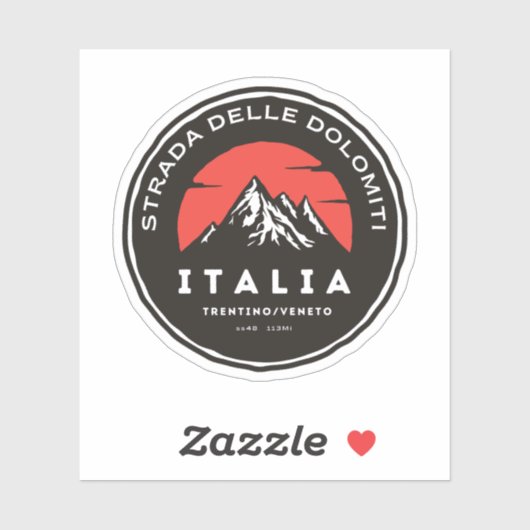 Strada statale 48 delle Dolomiti Sticker (Vel)