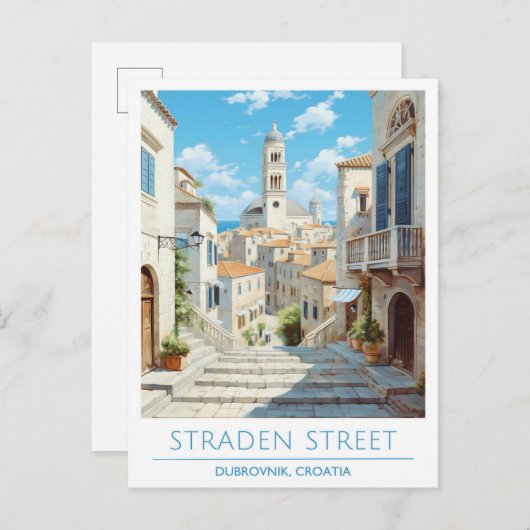 Straden Straat Dubrovnik Kroatië Reizen Briefkaart (Voorkant / Achterkant)