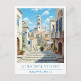 Straden Straat Dubrovnik Kroatië Reizen Briefkaart