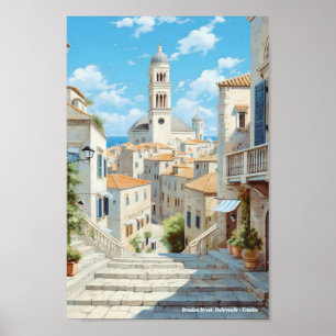Straden Straat Dubrovnik Kroatië Reizen Poster