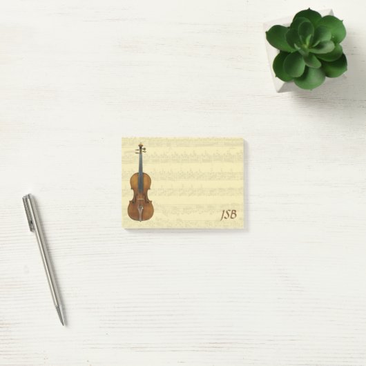 Stradivari Violin Bach Partita Manuscript Monogram Post-it® Notes (Kantoor)