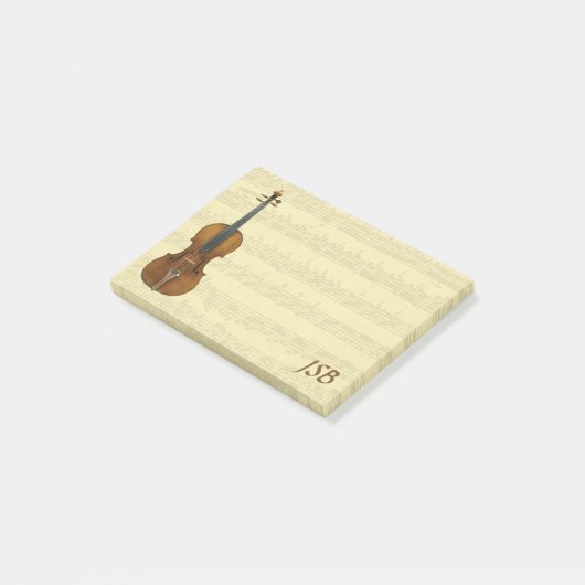 Stradivari Violin Bach Partita Manuscript Monogram Post-it® Notes (Schuin)