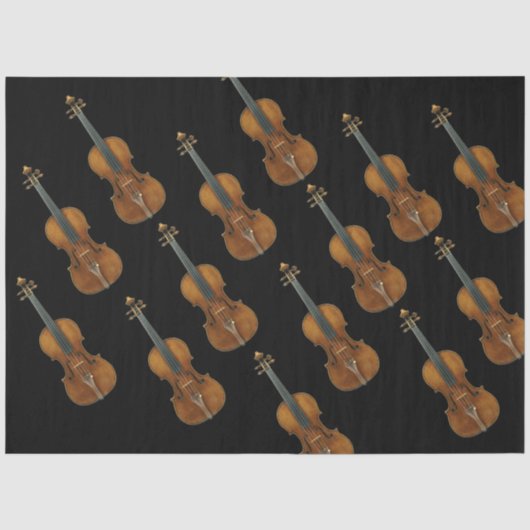 Stradivari Violin Ensemble on Black Tissuepapier (Voorkant)