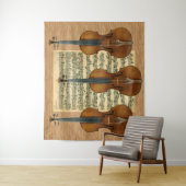 Stradivarius Violin Trio Bach Chaconne Manuscript Wandkleed (In situ)