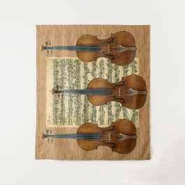 Stradivarius Violin Trio Bach Chaconne Manuscript Wandkleed