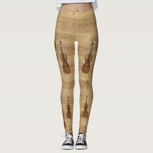 Stradivarius Violins op houtenlantaarns Leggings (Voorkant)