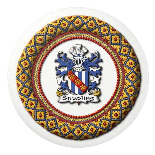 Stradling Family Crest Keramische Knop (Voorkant)
