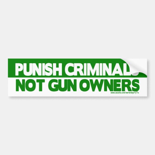 Straf criminelen, geen Pistool eigenaars! Bumpersticker (Voorkant)