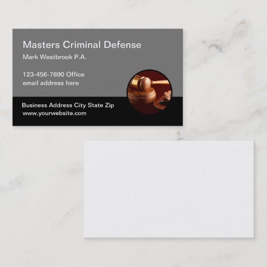 Strafadvocaat bij wet visitekaartje (Voorkant / Achterkant)