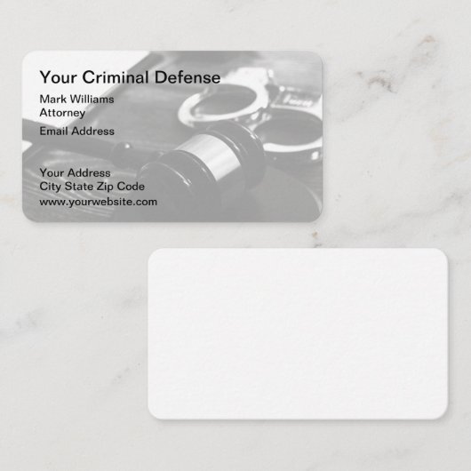 Strafadvocaat Modern Business Visitekaartje (Voorkant / Achterkant)