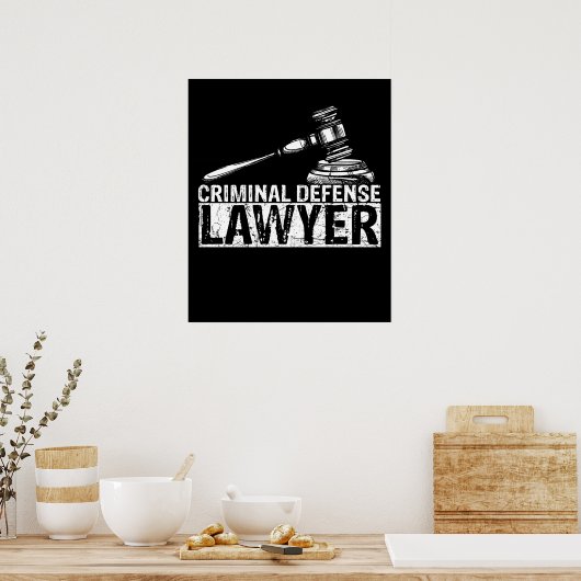 Strafadvocaat rechter Gavel Job Quote Poster (Keuken)
