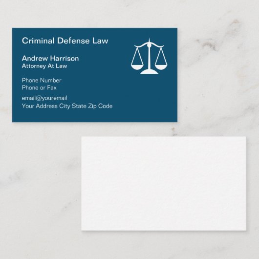 Strafadvocaat Visitekaartje (Voorkant / Achterkant)
