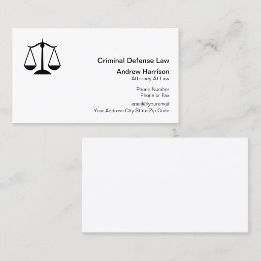 Strafadvocaat Visitekaartje (Voorkant / Achterkant)