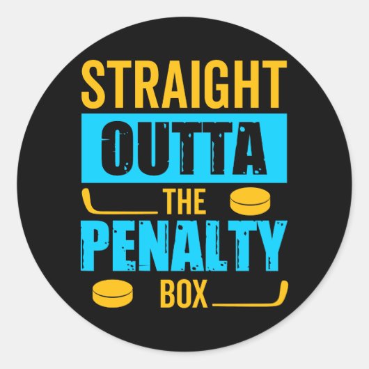 Straffen Box Hockey Ronde Sticker (Voorkant)