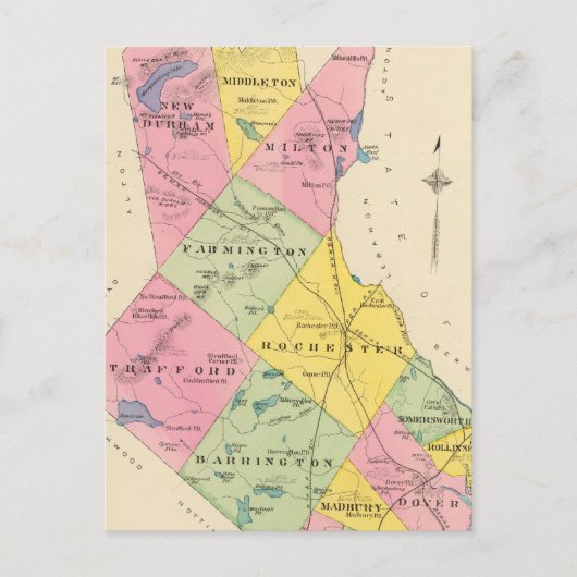 Strafford County, NH Briefkaart (Voorkant)