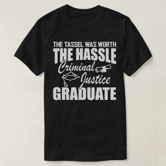 Strafrecht Afstuderen Het kwastje was de moeite wa T-shirt (Design voorkant)