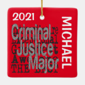 Strafrechter-majoor extraordinaire CUSTOM Keramisch Ornament (Achterkant)