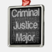 Strafrechter-majoor extraordinaire metalen ornament (Links)