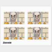 Strafzaak in gevangenschap rechthoekige sticker (Vel)