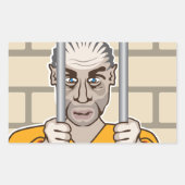 Strafzaak in gevangenschap rechthoekige sticker (Voorkant)