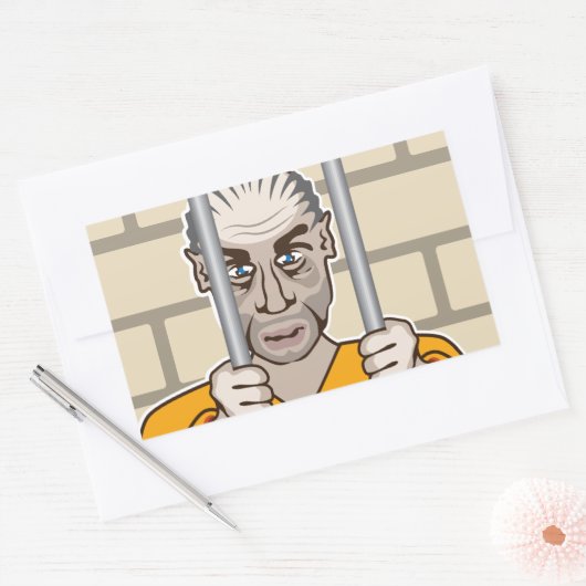 Strafzaak in gevangenschap rechthoekige sticker (Envelop)