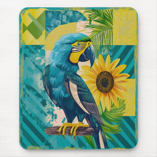 Strahlender Ara im Sonnenschein Muismat (Voorkant)