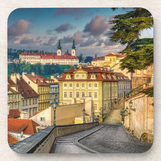 Strahov Monastery Morning Hard Plastic Coaster Bier Onderzetter (Voorkant)