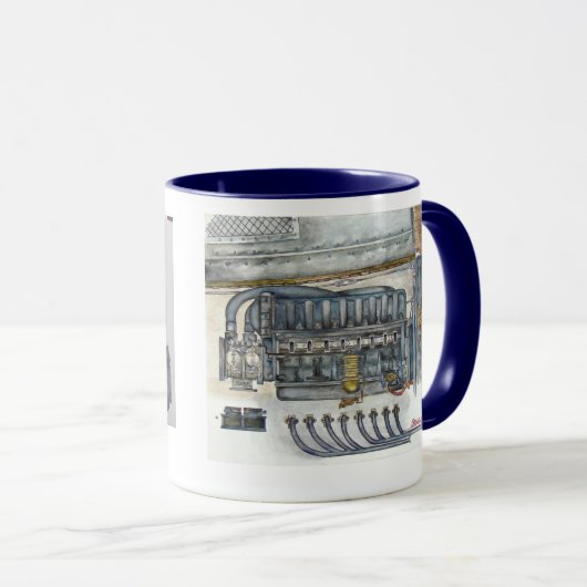 strai8, blauw 6-motor mok (Voorkant rechts)