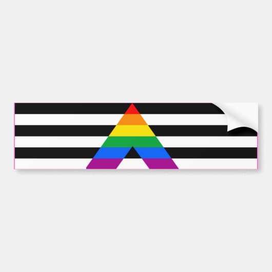 STRAIGHT ALLY FLAG BAR -.png Bumpersticker (Voorkant)
