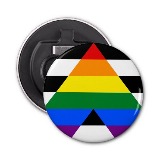 Straight Ally Pride Button Flesopener (Voorkant)