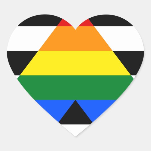 Straight Ally Pride Hart Sticker (Voorkant)